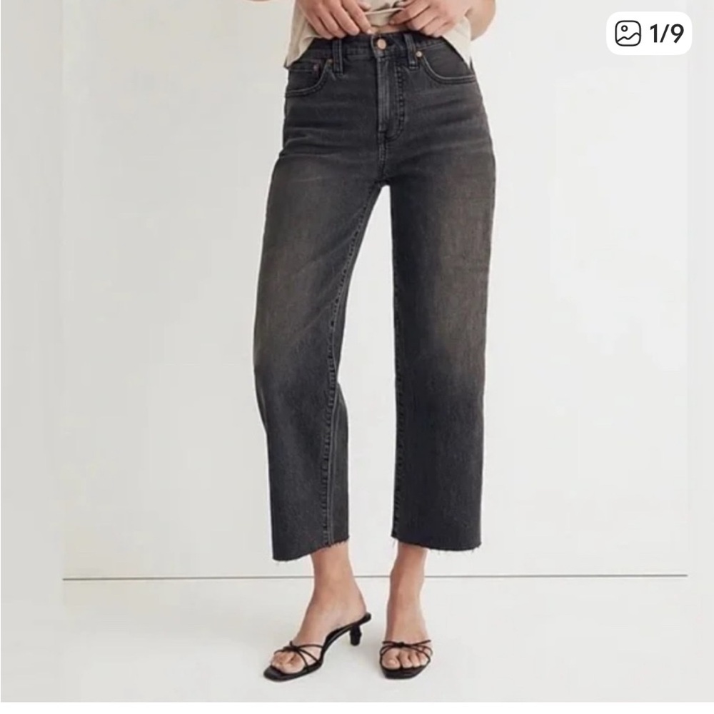 Madewell Black Washed Wide-Leg Jeans